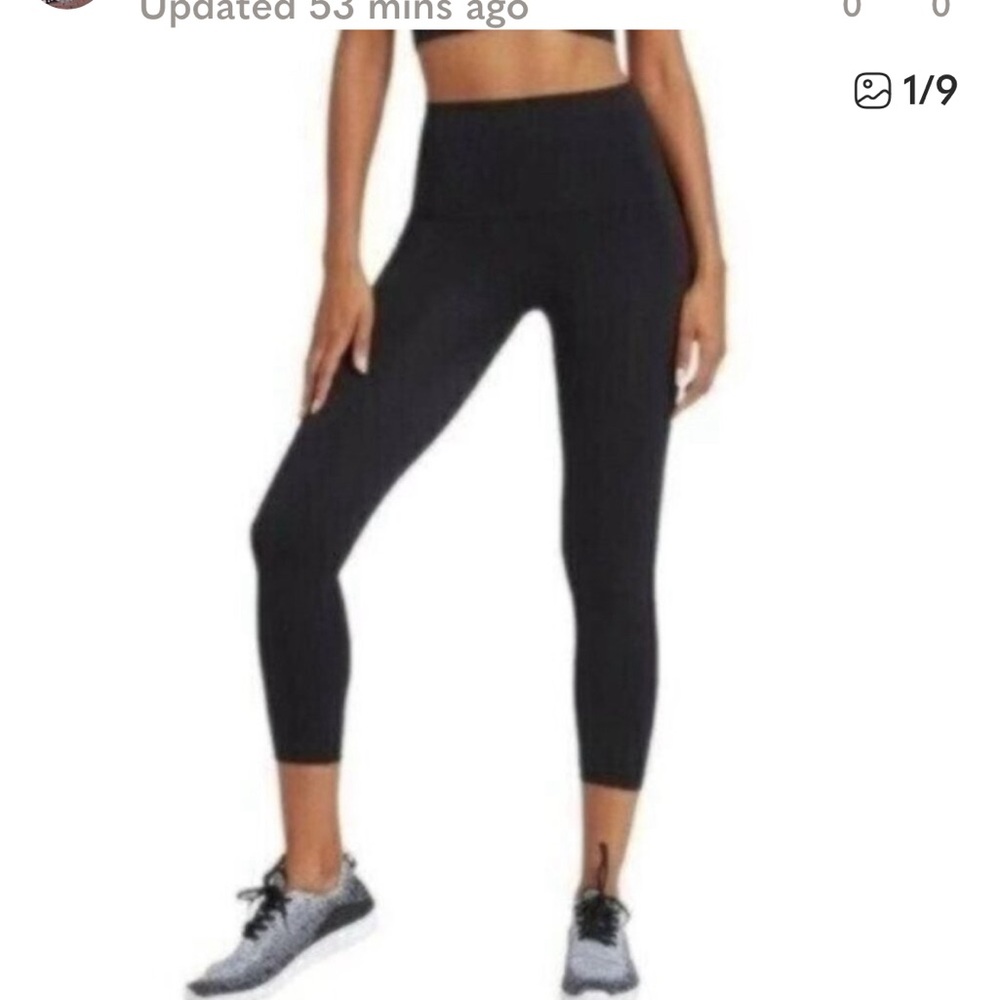 Spanx Seamless Black Compression‎ Shapewear Leggings sz L